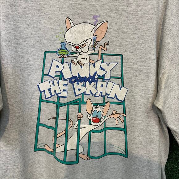 1993 Vintage Pinky & The Brain T-shirt Size XL Made In USA - Picture 2 of 4